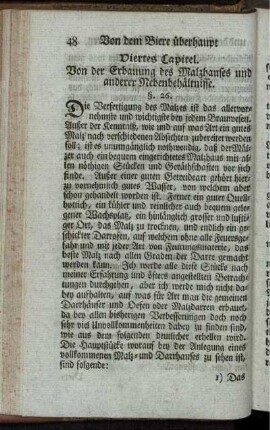 Viertes Capitel. Von der Erbauung des Malzhauses und anderer Nebenbehältnisse.
