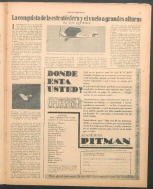 La conquista de la estratóstera y el vuelo a grandes alturas