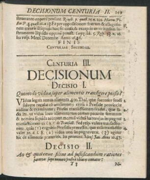 Centuria III. Decisionum