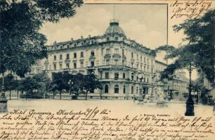 Postkartenalbum mit Motiven von Karlsruhe. "Hotel Germania, Karlsruhe"