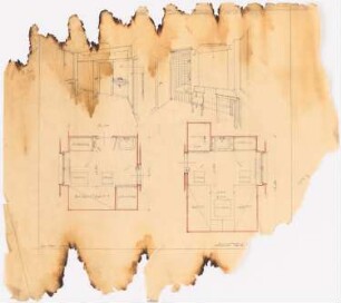 Ein- und Zweibettzimmertypen für Hotelhochhaus: Grundrisse, perspektivische Innenansichten 1:20