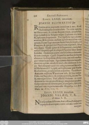 Epist. LXXIII. Bruxellam. Ioanni Vasaeo, V. R. & Amico S. D.