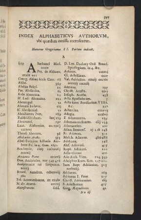 557-631, Index Alphabeticus Authorum, ubi quaedam omissa recensentur.
