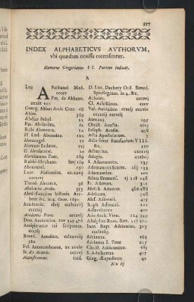 557-631, Index Alphabeticus Authorum, ubi quaedam omissa recensentur.