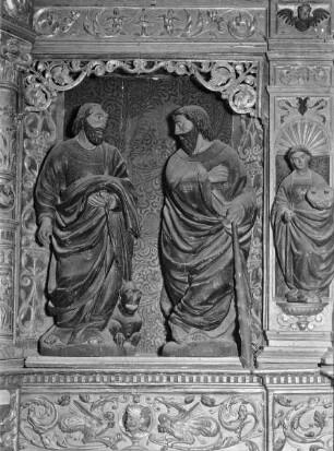 Hochaltar, Untergeschoss, rechter Teil: Heiligenfiguren