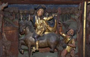 Quedlinburg - Heiligenfigur in der Marktkirche : Detailansicht, aufgenommen ca. 2002 in Quedlinburg