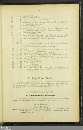 I. Musikalische Werke