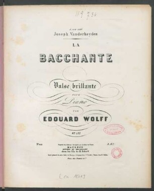 La bacchante : valse brillante pour piano ; op. 152