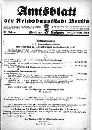 Sonder-Ausgabe, 28. Dezember 1938