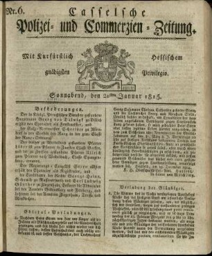 Nr. 6, Sonnabend, den 21sten Januar 1815