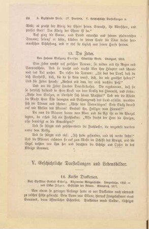 V. Geschichtliche Darstellungen und Lebensbilder
