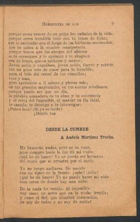 Desde la cumbre : A Andrés Martínez Trueba