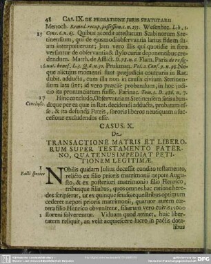 Casus X. De Transactione Matris Et Liberorum Super Testamento Paterno, Quatenusimpediat Petitionem Legitimae