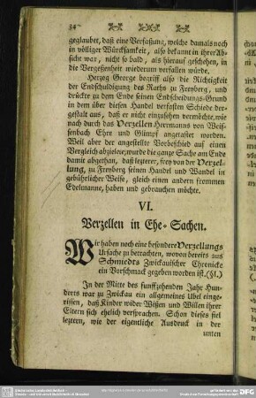 VI. Verzellen in Ehe-Sachen