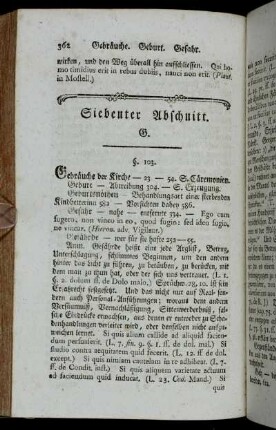 Siebenter Abschnitt. G. - Zehenter Abschnitt. K.