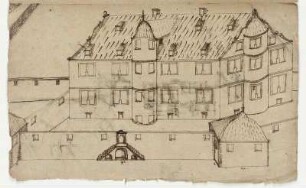 Fahre, Entwurf für ein Lustschloss, perspektivische Ansicht