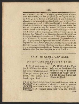 LXIV. In Genes. Cap. XLIX. vers. 24. Joseph Generosae Posteritatis Radix.