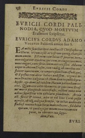 Euricii Cordi Palinodia