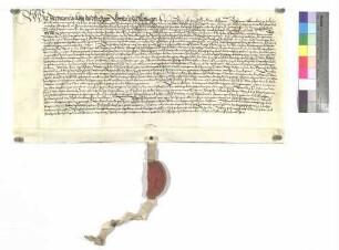 Das Kloster Elchingen vidimiert den zwischen Abt und Konvent von Wiblingen und der Stadt Ulm 1539 abgeschlossenen Vertrag wegen des Fischrechts in der Iller.