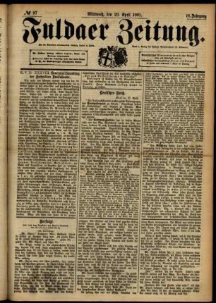 Ausgabe vom Mittwoch, den 29. April 1891.
