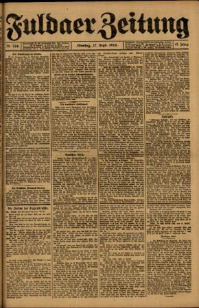 Ausgabe vom Montag, den 27. September 1920.