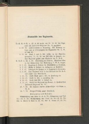 Stammliste des Regiments.