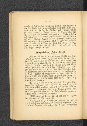 Lungenleiden, Schwindsucht.