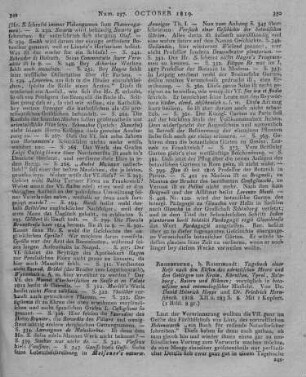 Hoppe, D.; Hornschuch, F.: Tagebuch einer Reise nach den Küsten des adriatischen Meers und den Gebürgen von Krain, Kärnthen, Tyrol, Salzburg, Baiern und Böhmen. Regensburg: Rotermundt 1818