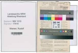 Entnazifizierung Rudolf Wienen , geb. 08.05.1896 (Automechaniker)