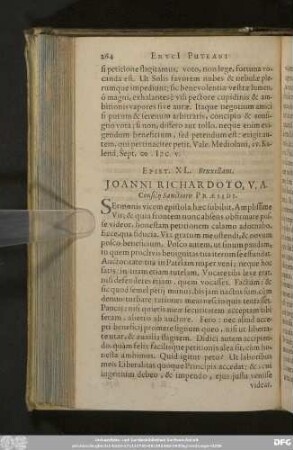 Epist. XL. Bruxellam. Ioanni Richardoto, V. A. Consilii Sanctioris Praesidi.