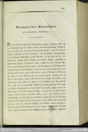 Vorwort des Verfassers zur zweyten Auflage