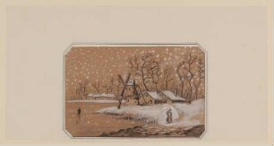 Winterlandschaft [aus einer Mappe unzusammenhängender Zeichnungen und goldverzierter Albumbilder wohl aus dem Nachlass der Irene Forbes-Mosse]