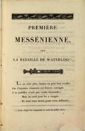Trois Messéniennes : Élégies sur les malheurs de la France
