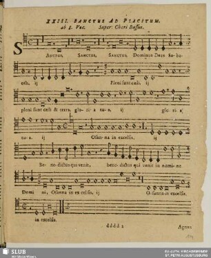 XXIII. Sanctus ad placitum