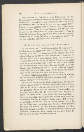 H. Das Unterscheiden von Exemplaren
