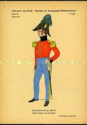 Uniformdarstellung, Oberstabswundarzt, Königreich Hannover, 1833/1837.