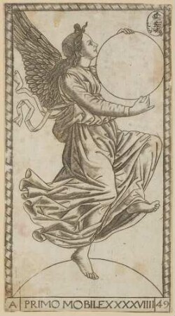 Primo Mobile (Primum Mobile, die Urbewegung), Blatt 49 aus der S-Serie der sogenannten Tarock-Karten des Mantegna