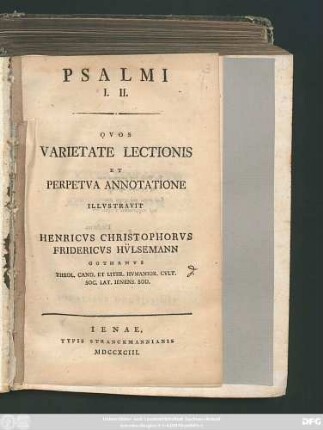 Psalmi I. II.