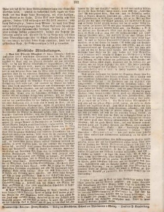 192 Kirchliche Mittheilungen