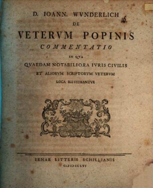 De Veterum popinis commentatio