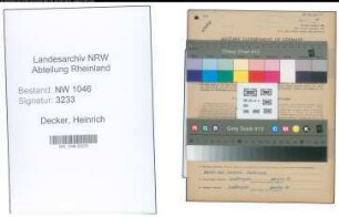 Entnazifizierung Heinrich Decker , geb. 22.03.1905 (Landwirt)