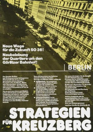 Plakat: "Strategien für Kreuzberg"