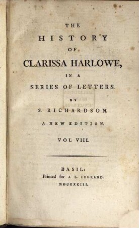 The history of Clarissa Harlowe : in a series of letters, 8