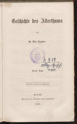 Bd. 3: Geschichte des Alterthums