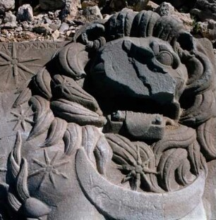 Nemrut Dağı, Grabstätte und Heiligtum, Löwenrelief, Detail