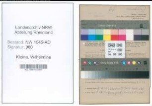 Entnazifizierung Wilhelmine Kleina , geb. 20.03.1902 (Hausmeisterin)