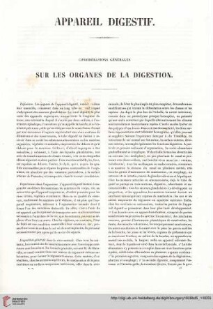 Considérations générales sur les organes de la digestion