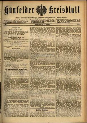 Ausgabe vom Donnerstag, den 11. Januar 1912.