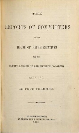 House documents. [407.] 1888/89, Report 1 = Congress 50, Sess. 2
