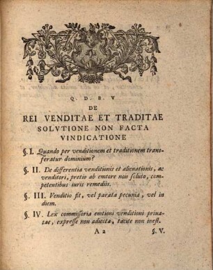 De rei venditae et traditae solutione non facta vindicatione